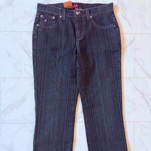 Lois Esther Pinstripe Cropped Jeans 30 Red Stitch